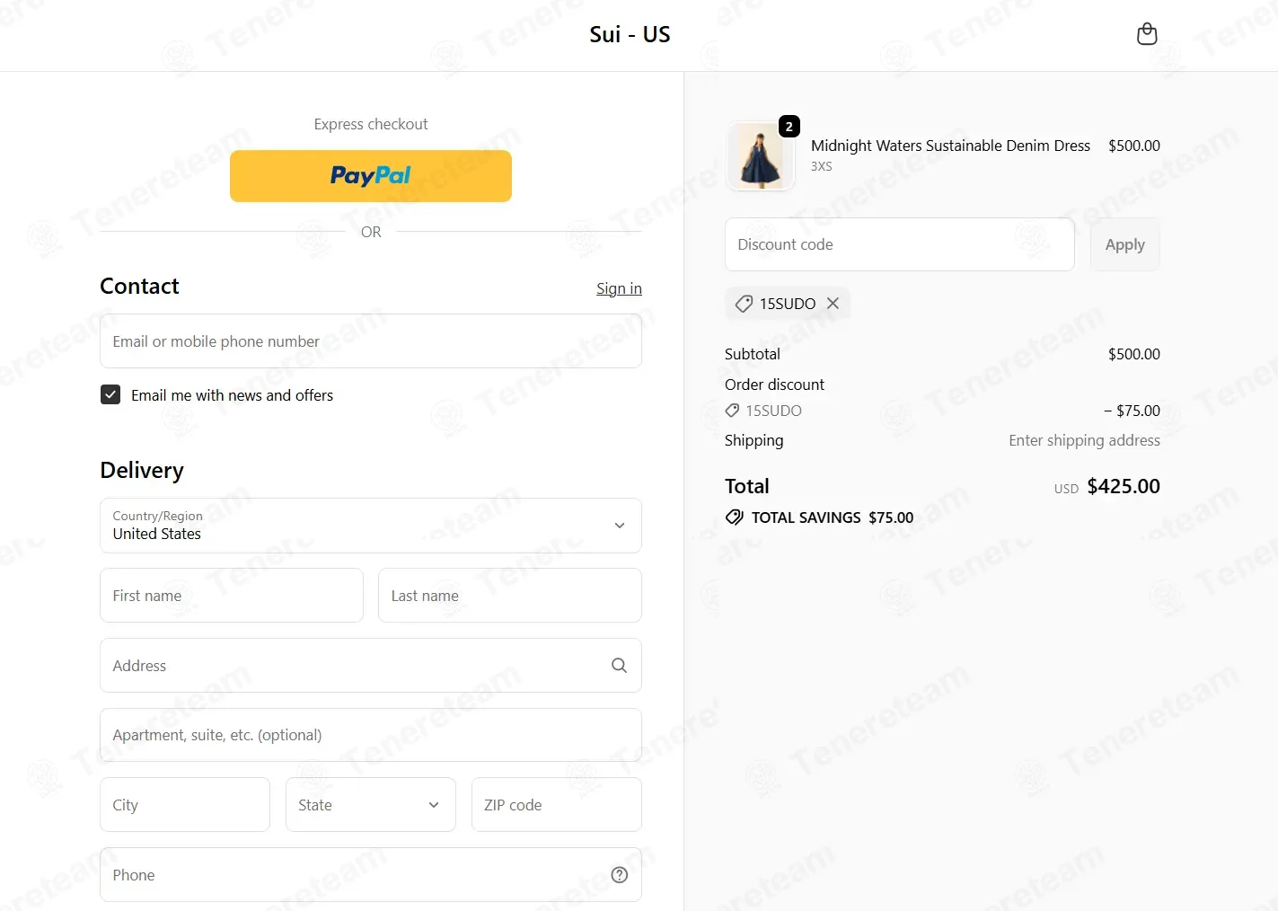 We Are Sui US coupon code: 15% off with 15SUDO. Tested and valid as 3 weeks ago.