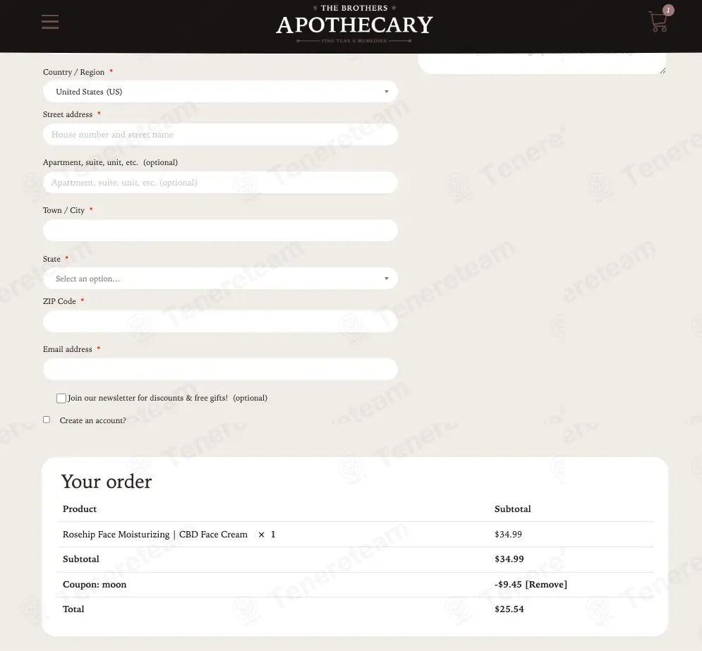 The Brothers Apothecary coupon code: 25% off with MOON. Tested and valid as 8 months ago.