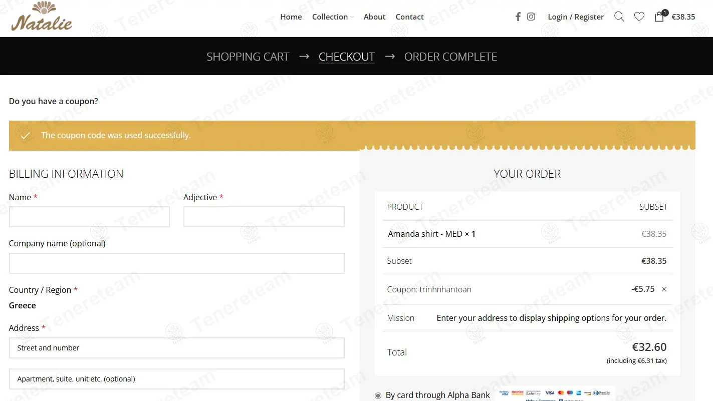 Natalie Clothing coupon code: 15% off with trinhnhantoan. Tested and valid as 1 year ago.