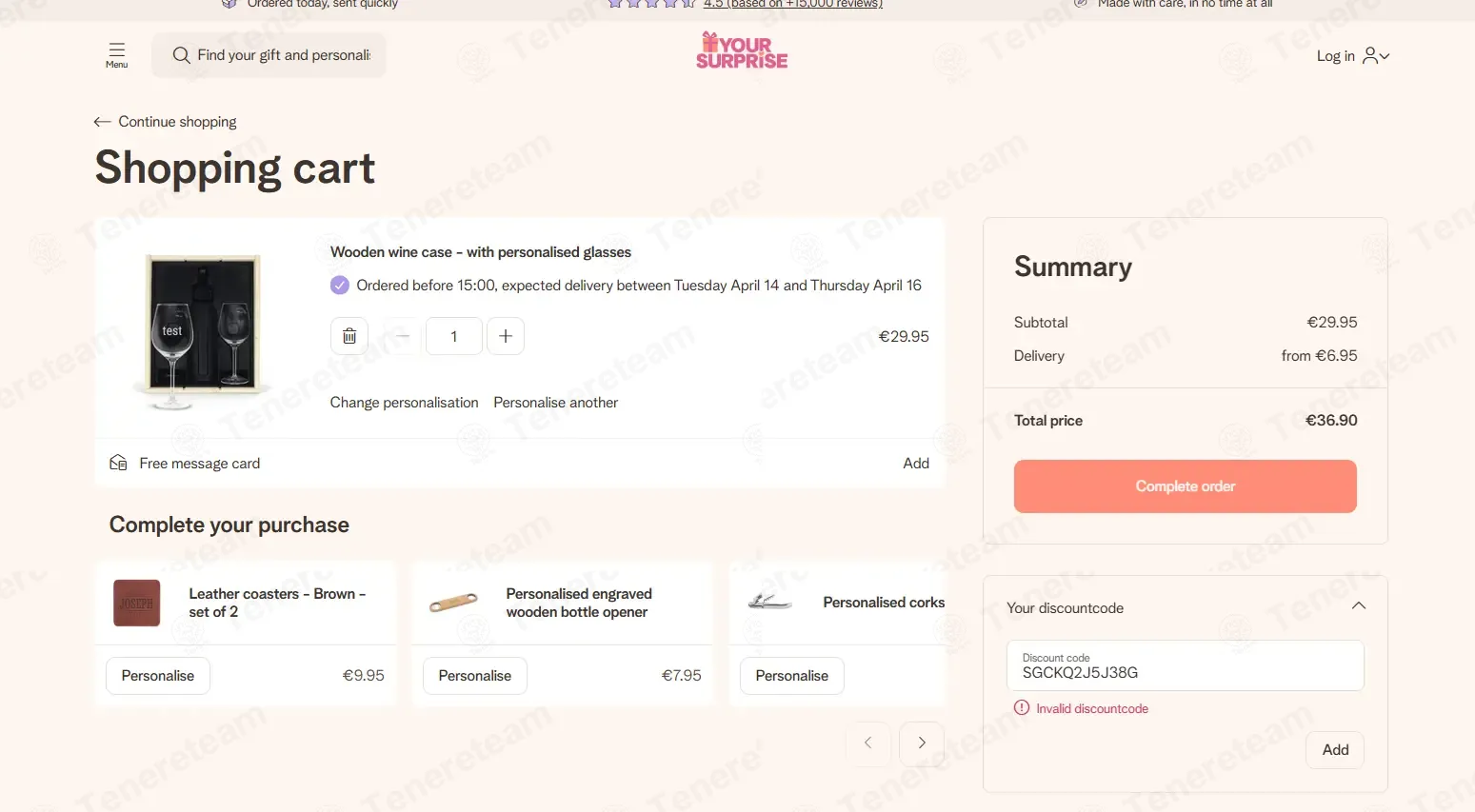 YourSurprise IE coupon code: 20% off with SGCKQ2J5J38G. Tested and valid as 2 months ago.