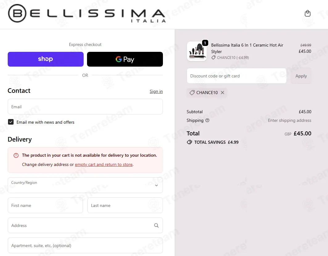 Bellissima Italia UK coupon code: 10% off with CHANCE10. Tested and valid as 1 month ago.