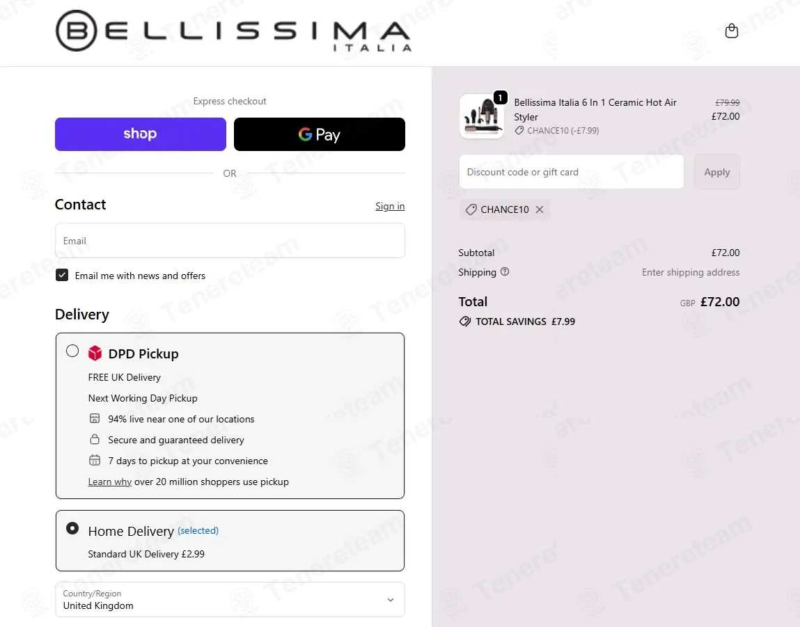 Bellissima Italia UK coupon code: 10% off with CHANCE10. Tested and valid as 1 month ago.