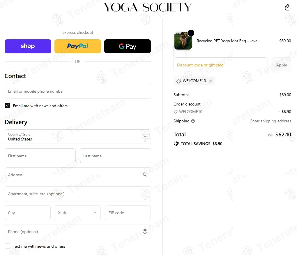 Yoga Society coupon code: 10% off with WELCOME10. Tested and valid as 8 months ago.