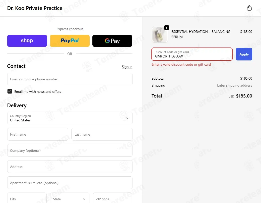 Private Practice By Dr Koo coupon code: 20% off with AIMFORTHEGLOW. Tested and valid as 1 month ago.