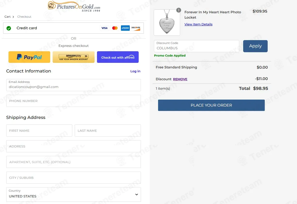 Pictures On Gold coupon code: 10% off with COLUMBUS. Tested and valid as 1 week ago.