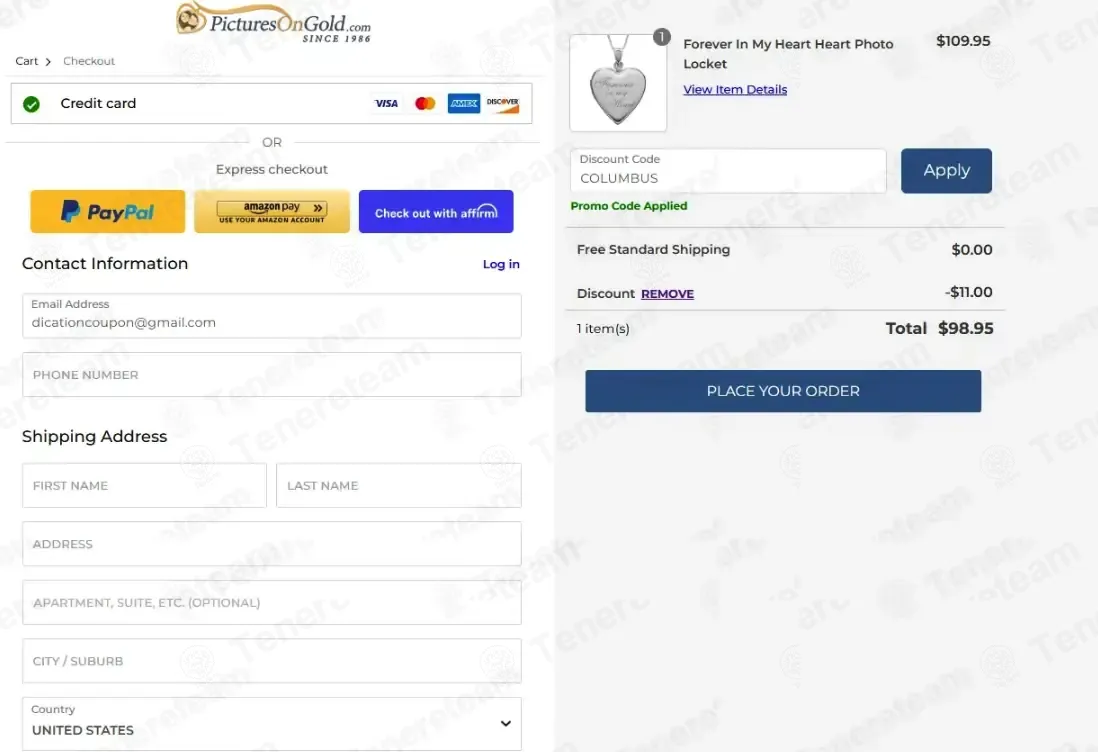 Pictures On Gold coupon code: 10% off with COLUMBUS. Tested and valid as 1 week ago.