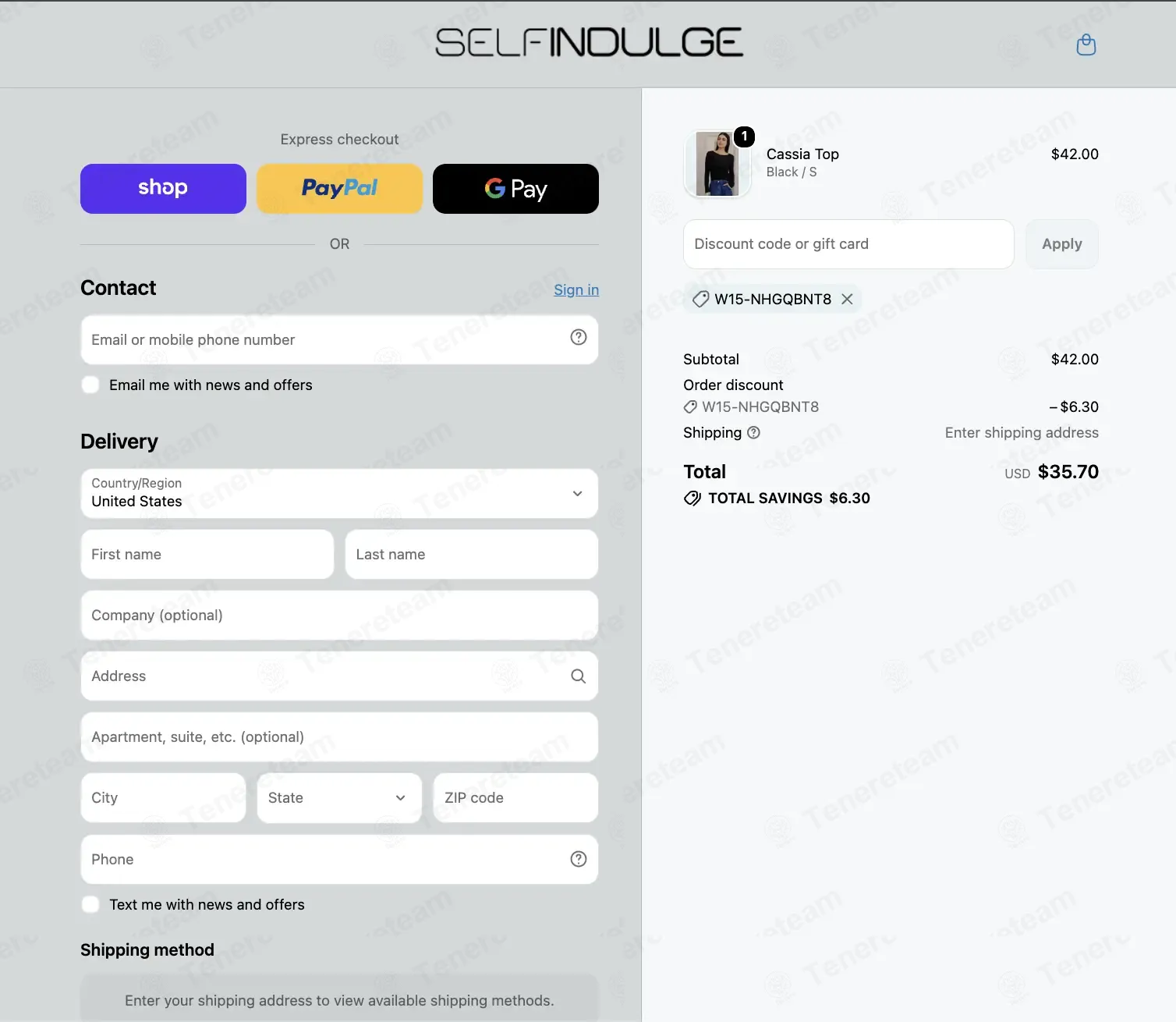 Self-Indulge coupon code re-checked and confirmed working at checkout
