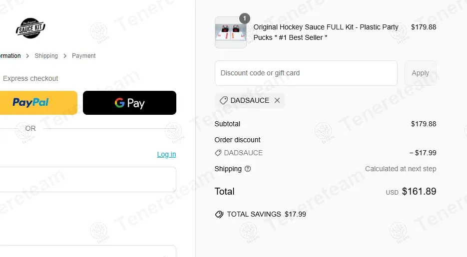 Hockey Sauce Kit coupon code: 10% off with DADSAUCE. Tested and valid as 1 year ago.