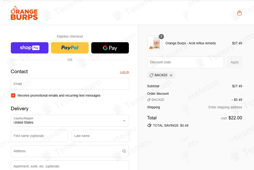 Orange Burps apply coupon code