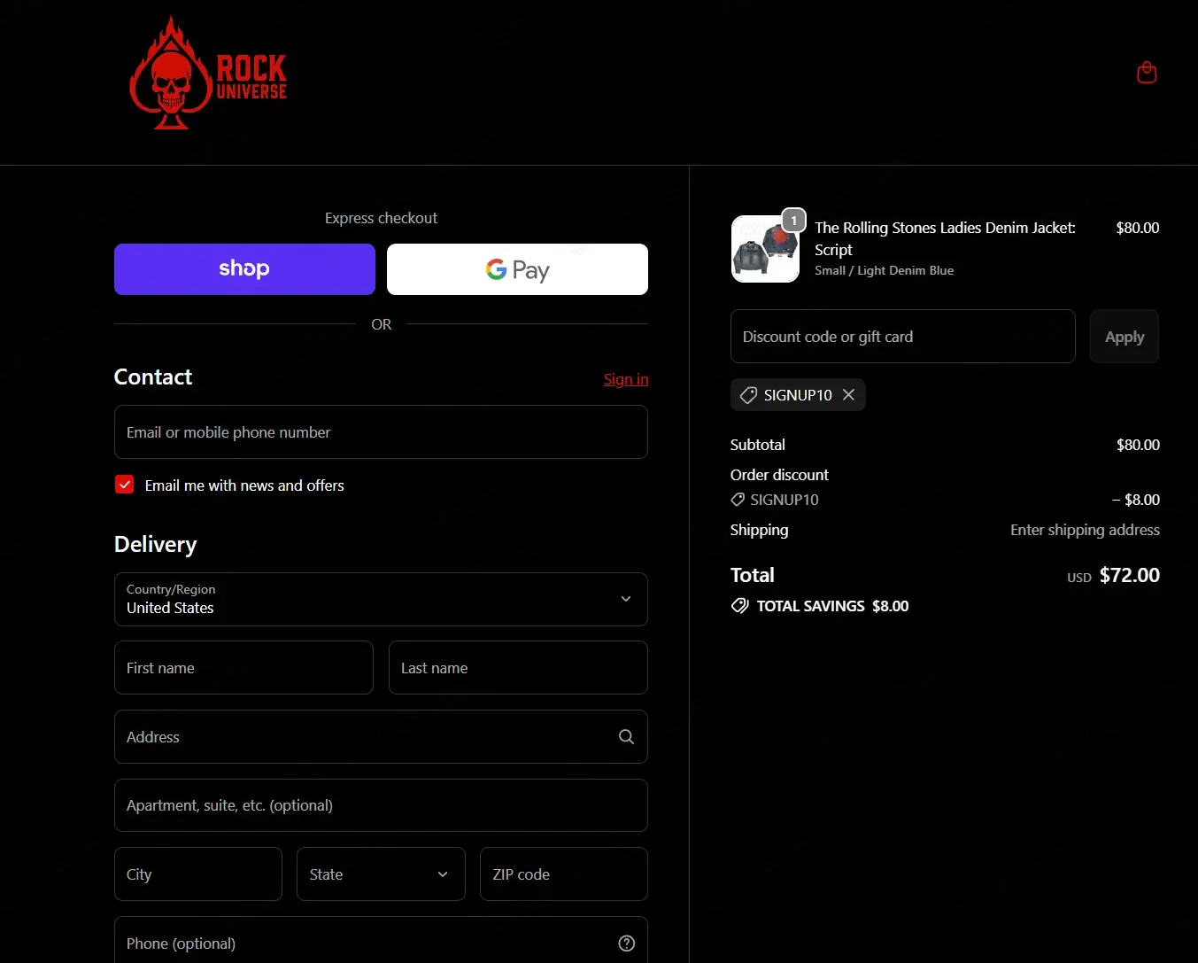 Rock Universe apply coupon code