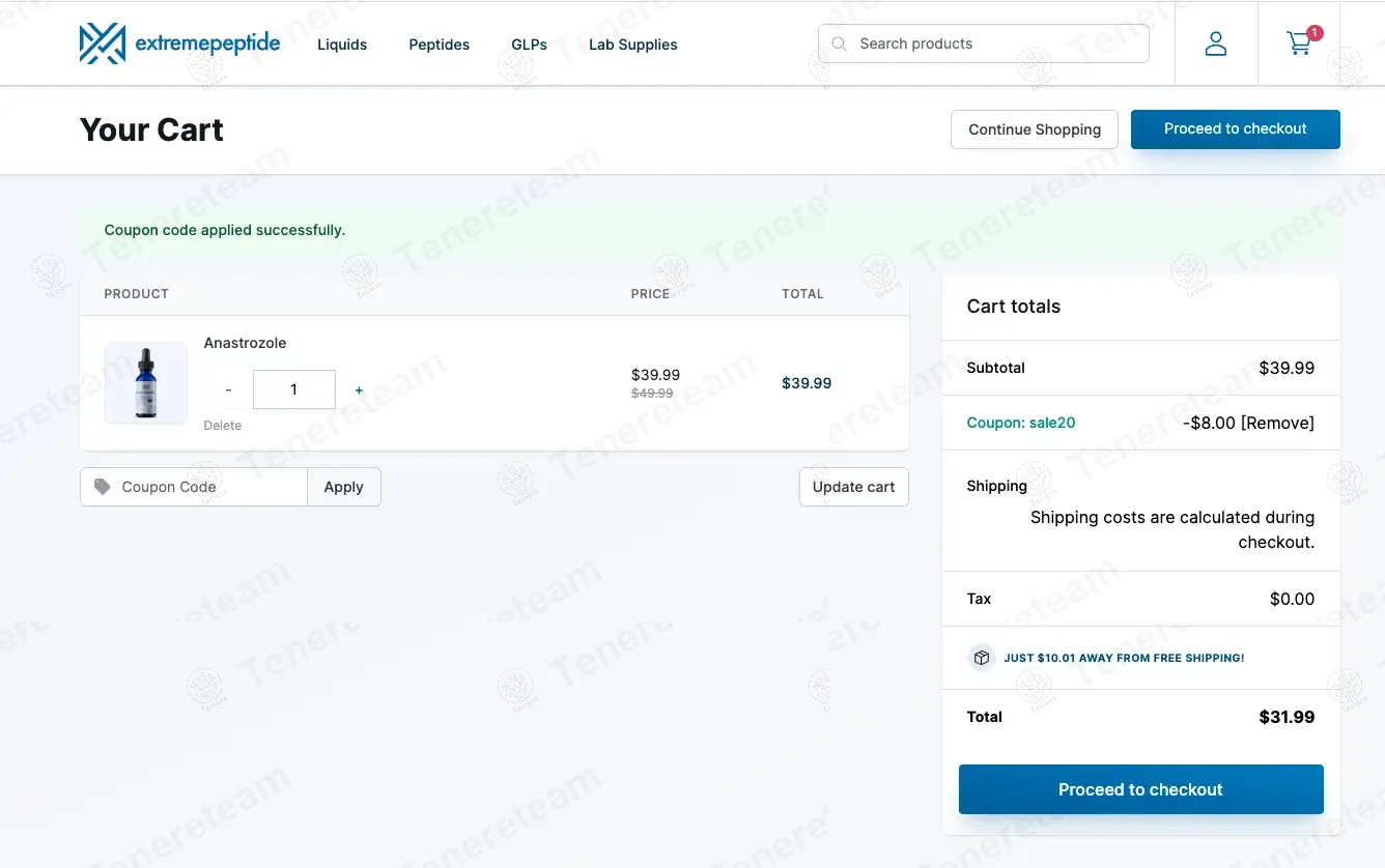 Extreme Peptide coupon code: 20% off with sale20. Tested and valid as 8 months ago.