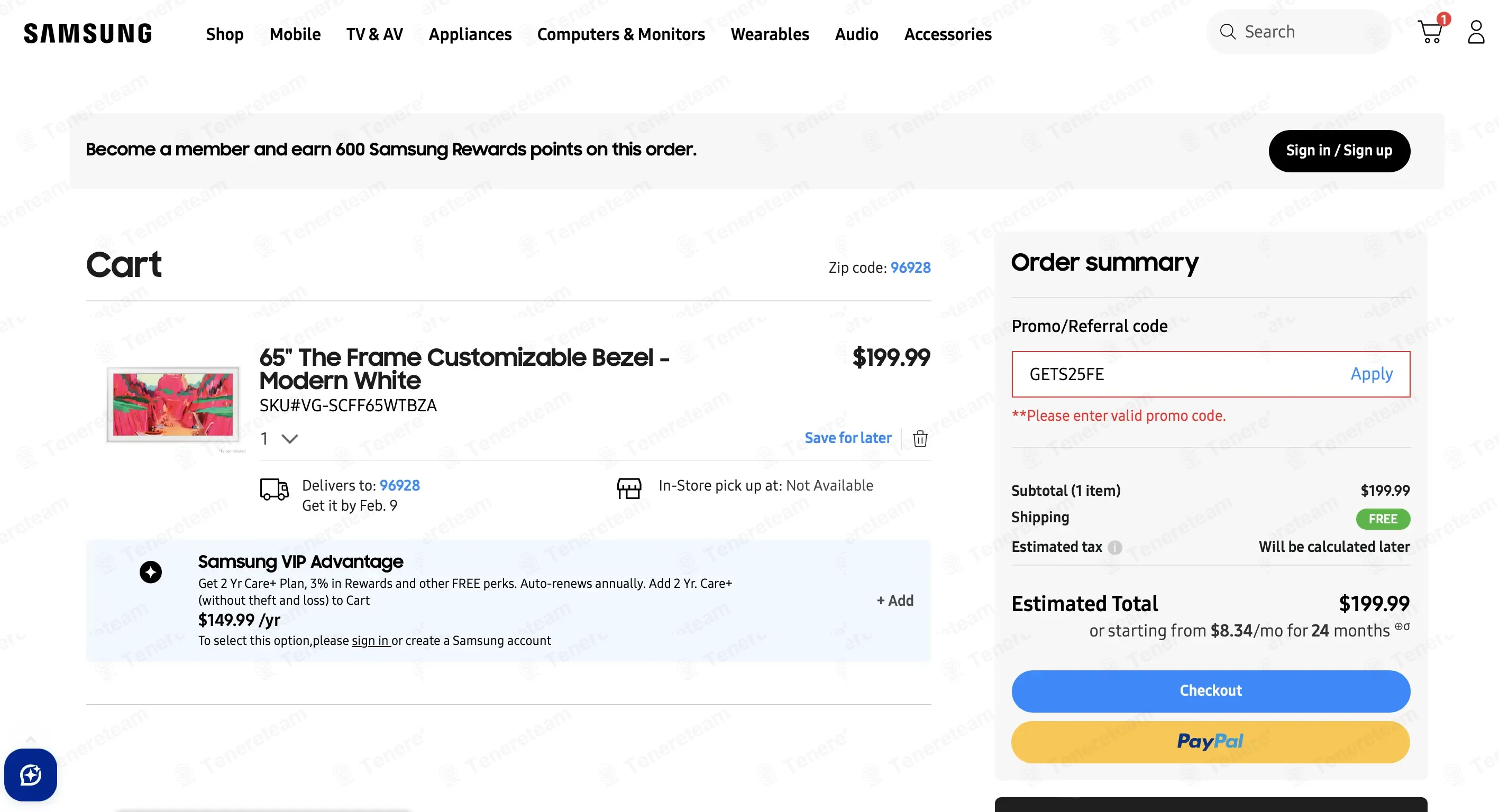 Samsung coupon code: $170 off with GETS25FE. Tested and valid as 4 months ago.