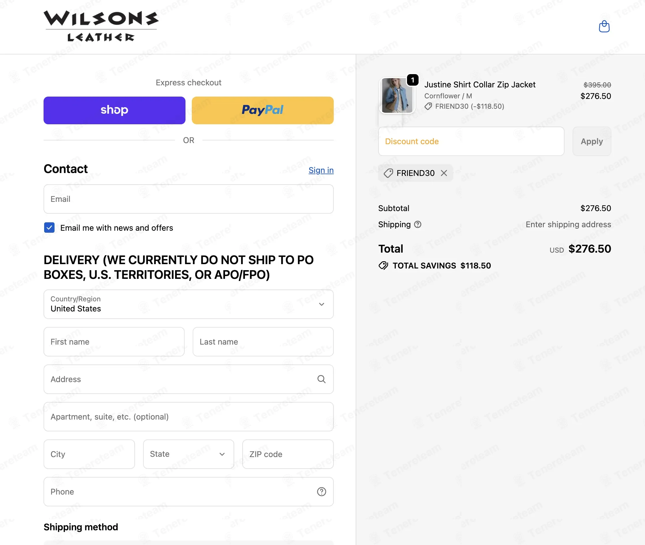 Wilson's Leather coupon code: 30% off with FRIEND30. Tested and valid as 1 month ago.