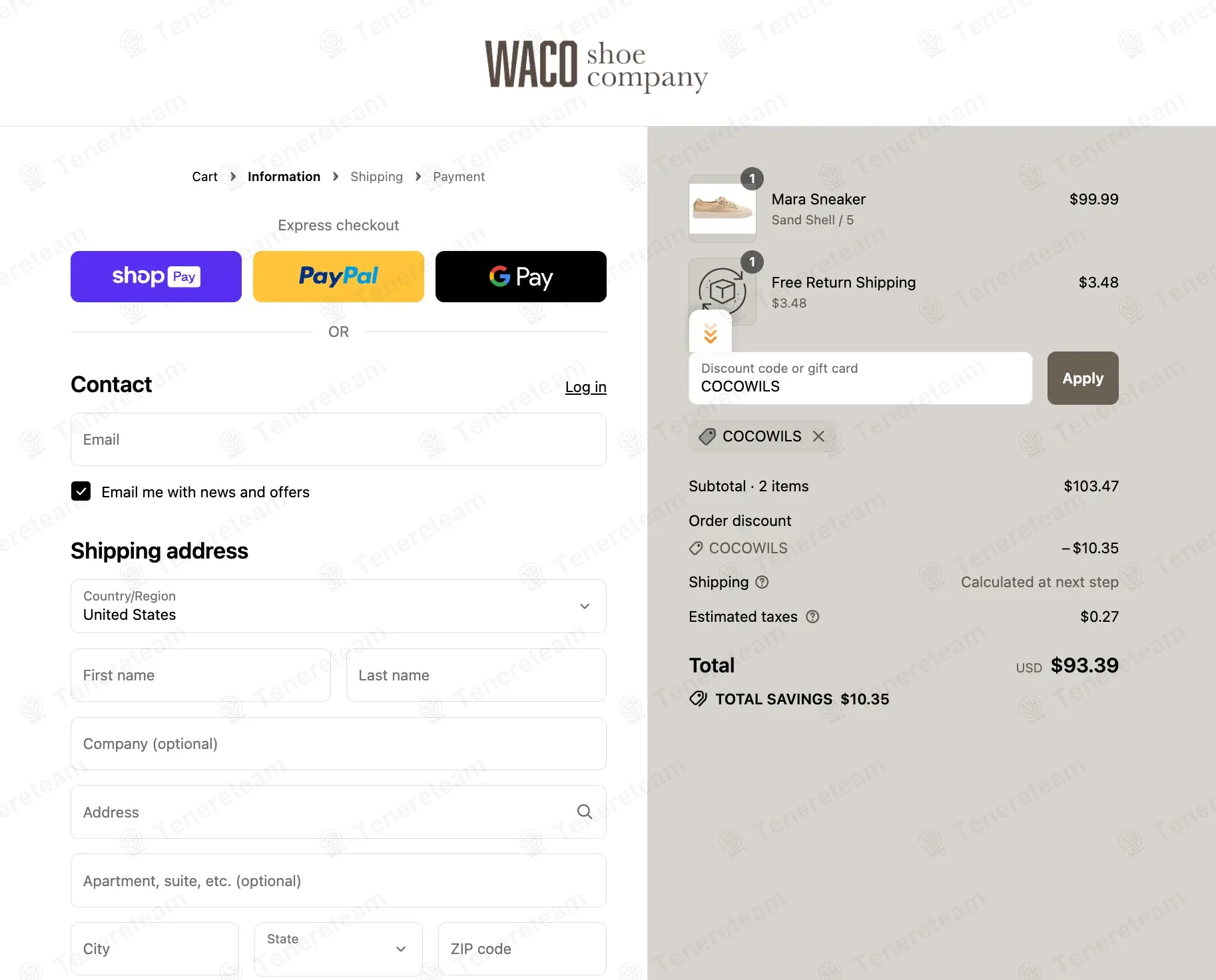 Waco Shoe Company coupon code: 10% off with COCOWILS. Tested and valid as 11 months ago.
