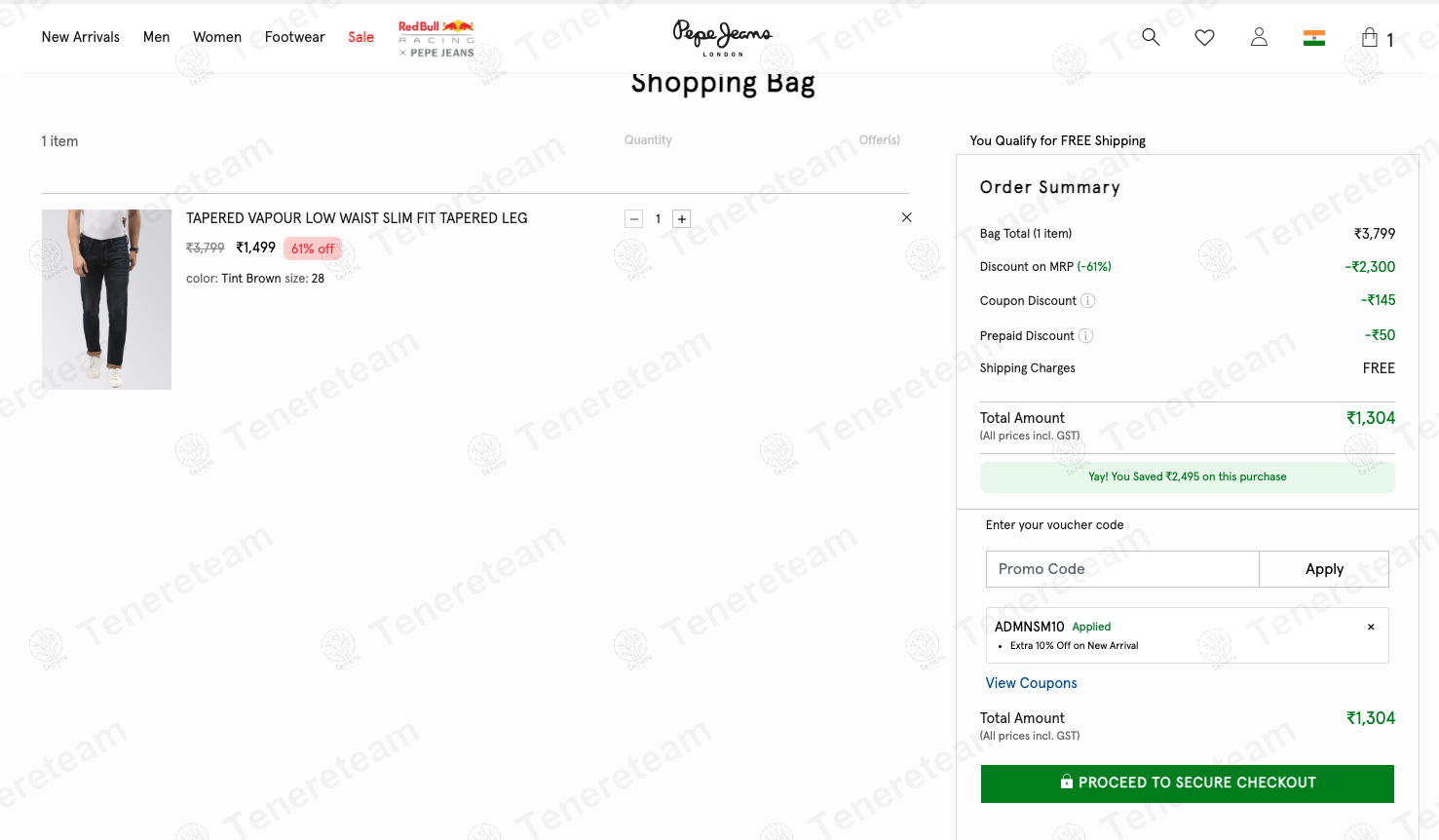Pepejeans IN coupon code: 10% off with ADMNSM10. Tested and valid as 1 year ago.