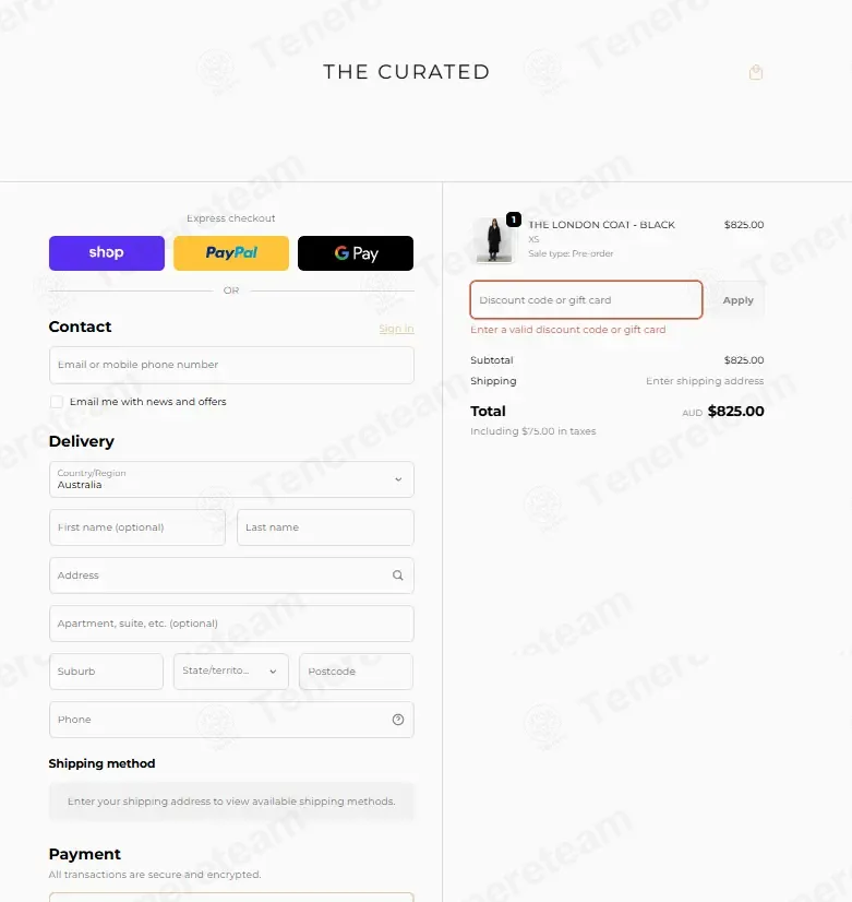 The Curated AU coupon code: 30% off with ARCHIVESALE. Tested and valid as 2 weeks ago.
