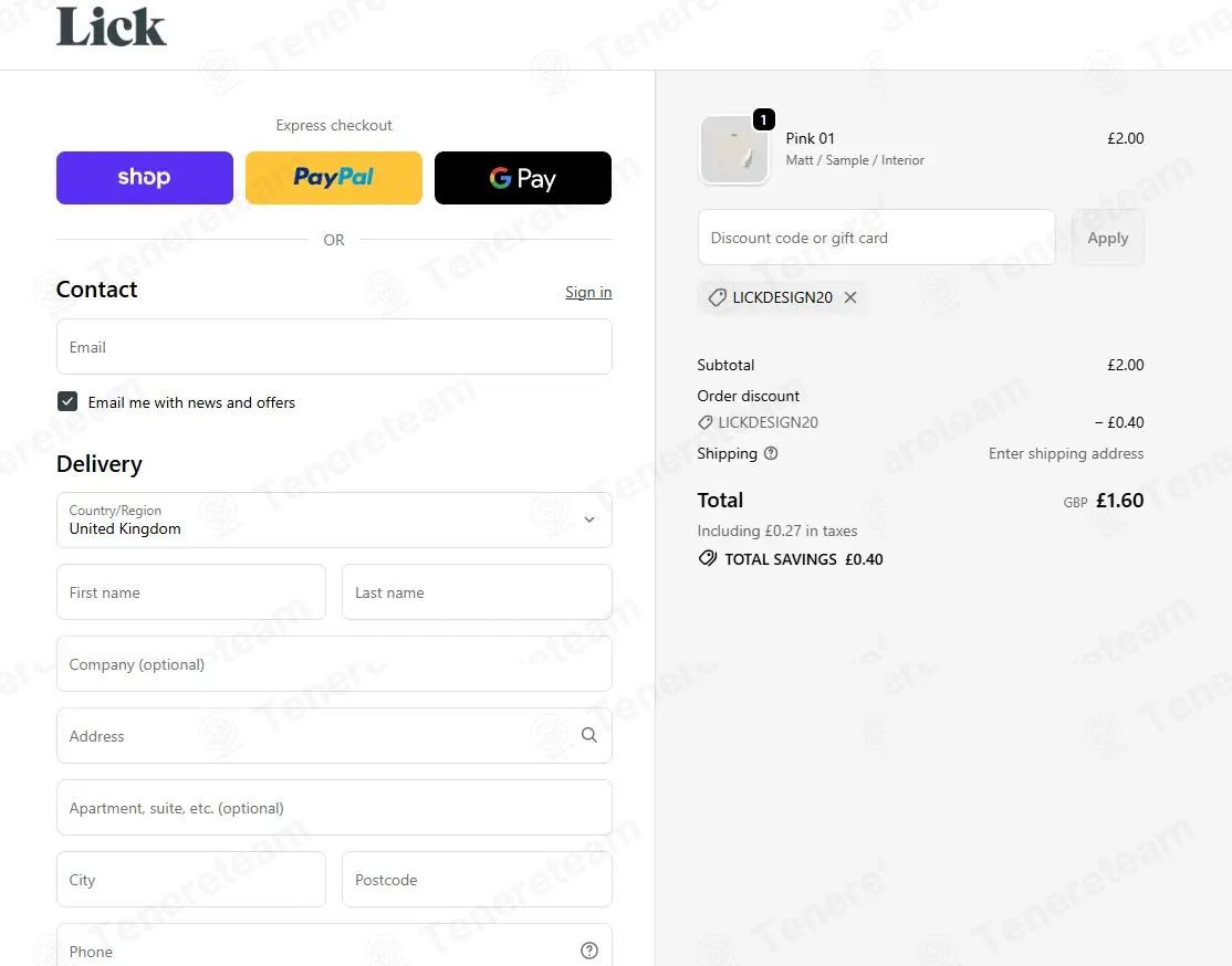 Lick coupon code: 20% off with LICKDESIGN20. Tested and valid as 2 days ago.