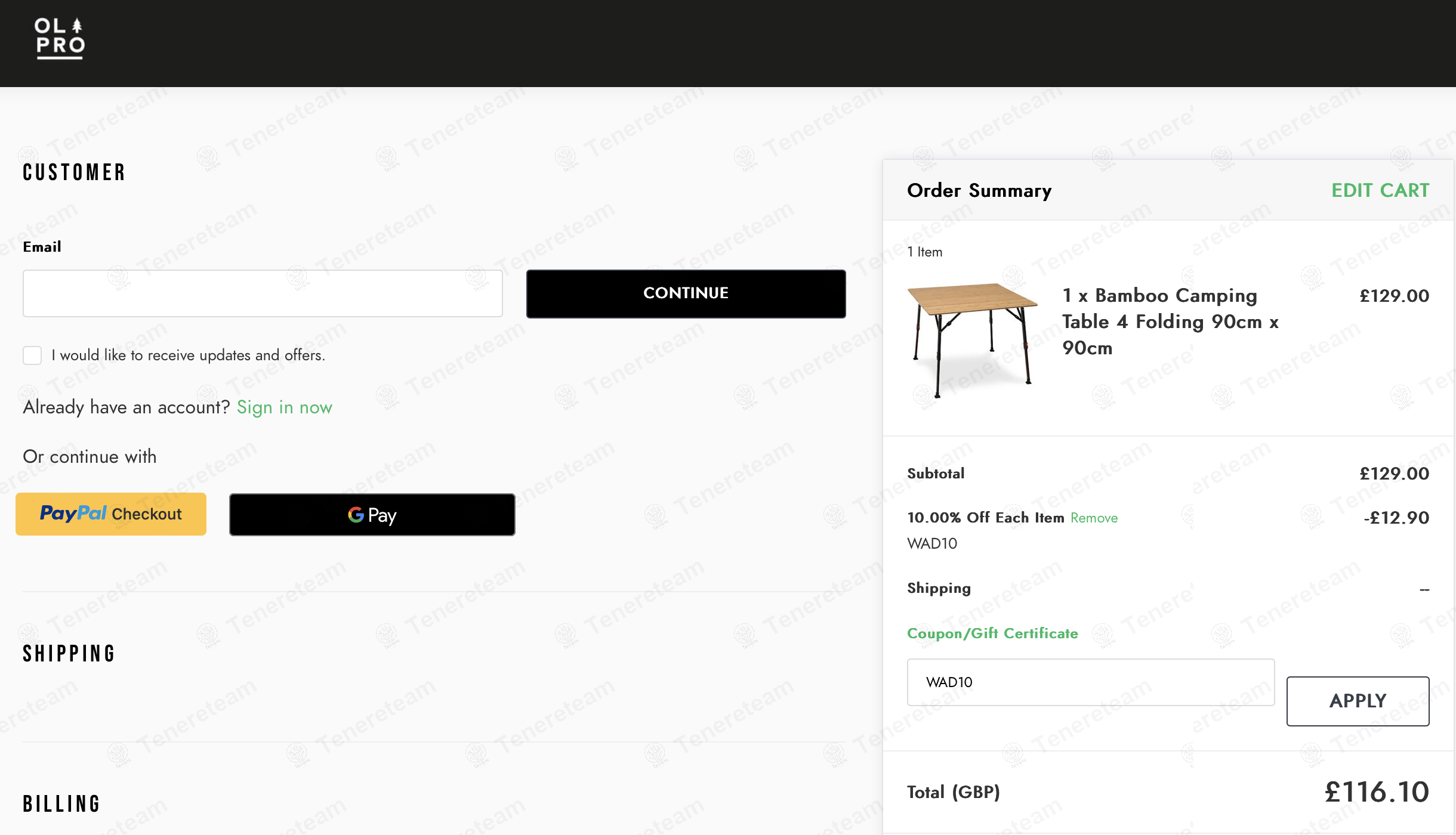 Olpro Shop coupon code: 10% off with WAD10. Tested and valid as 9 months ago.