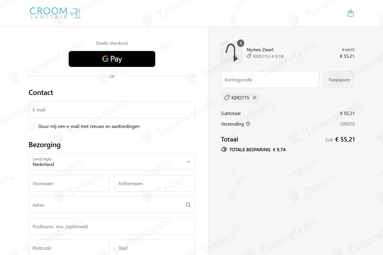 Croom-sanitair NL coupon code: 15% off with KERST15. Tested and valid as 1 year ago.
