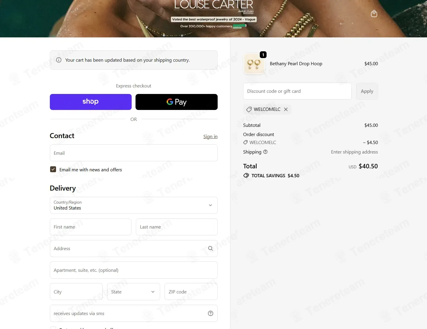 Louise Carter coupon code: 10% off with WelcomeLC. Tested and valid as 7 months ago.
