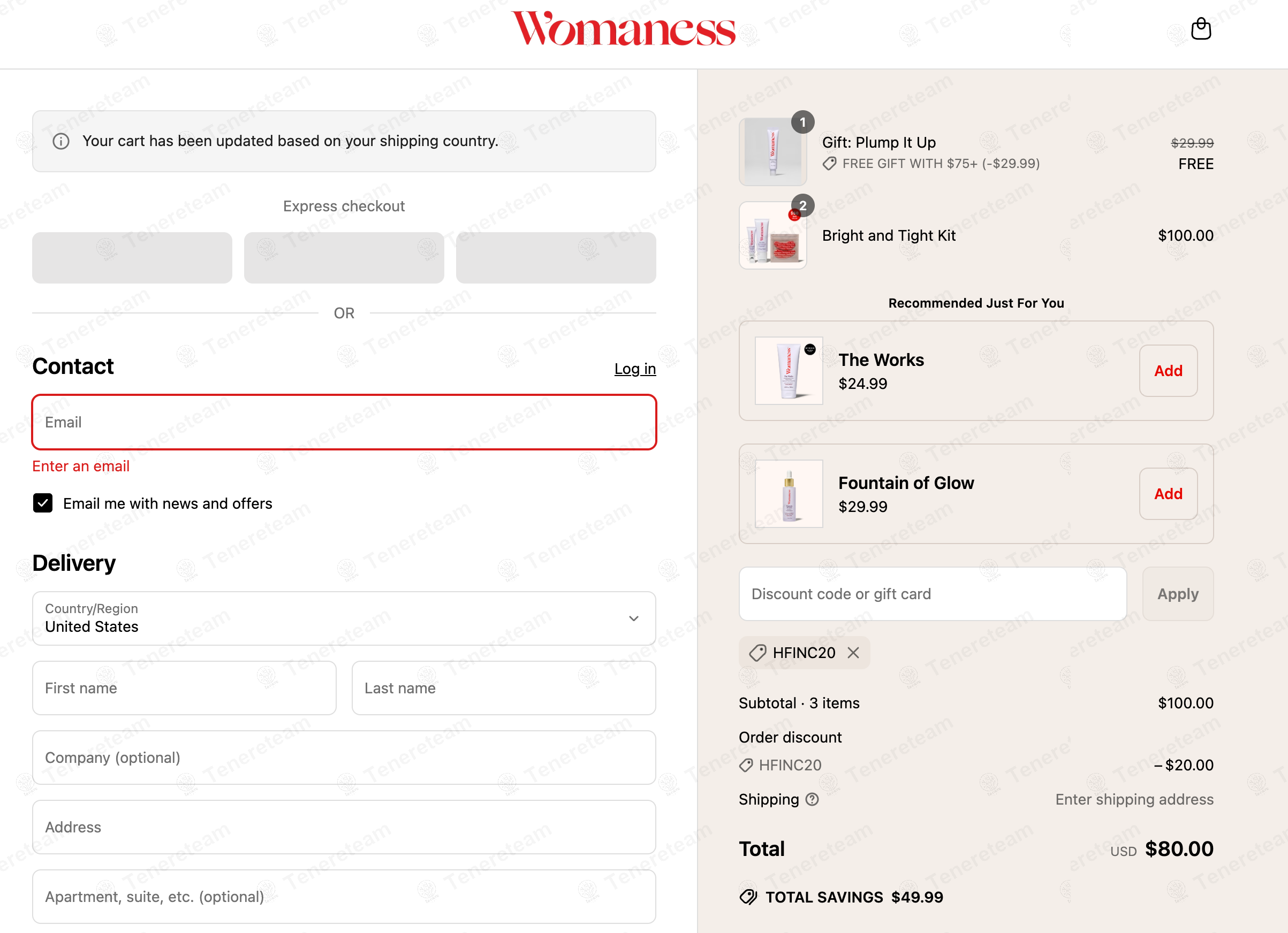 Womaness coupon code: 20% off with HFINC20. Tested and valid as 1 year ago.