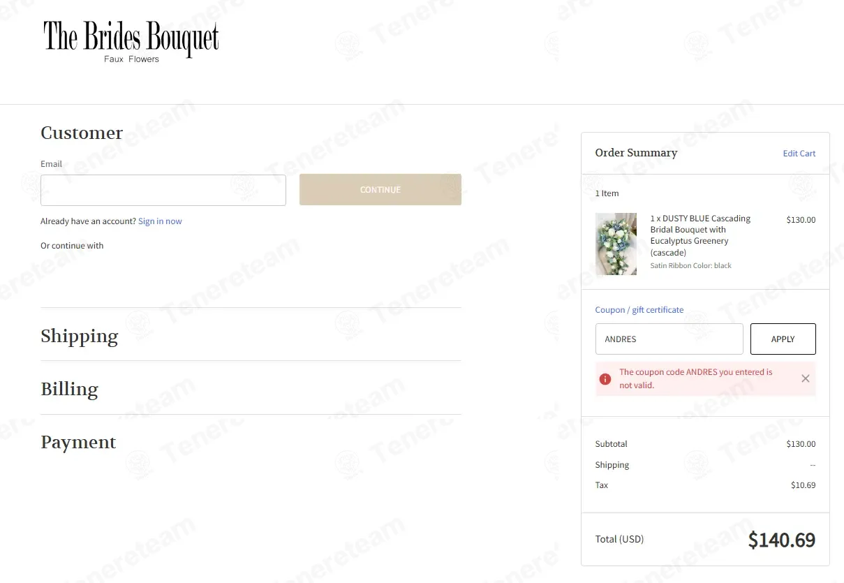 The Brides Bouquet coupon code: 10% off with ANDRES. Tested and valid as 2 days ago.