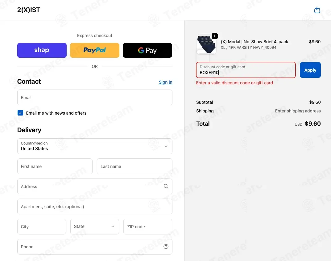 2xist coupon code: $10 off with BOXER10. Tested and valid as 4 months ago.