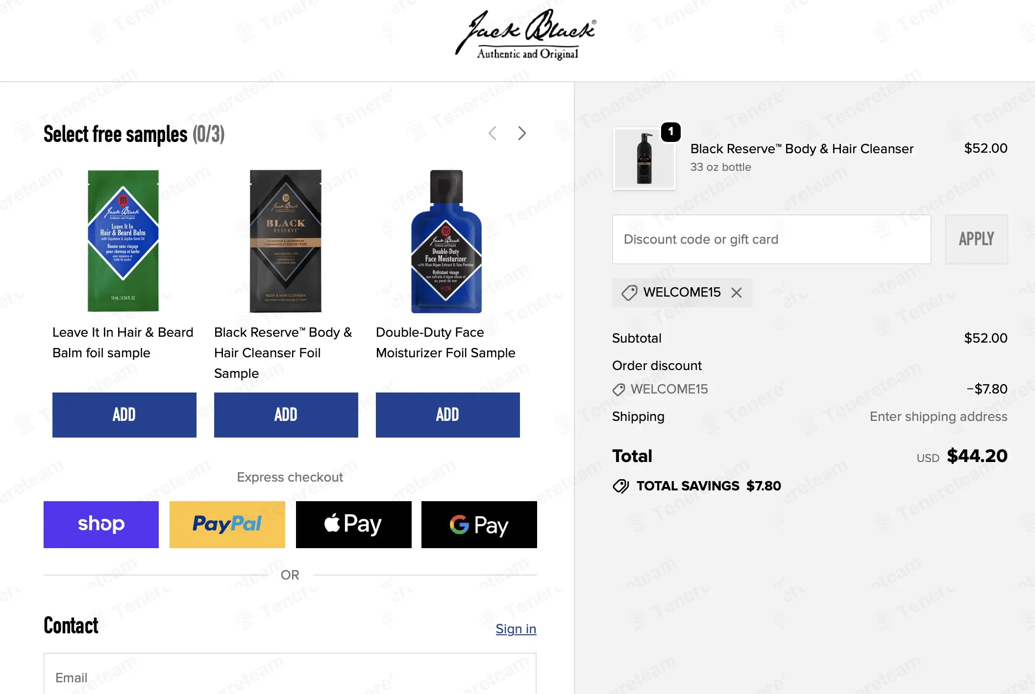 Jack Black coupon code: 15% off with WELCOME15. Tested and valid as 4 days ago.