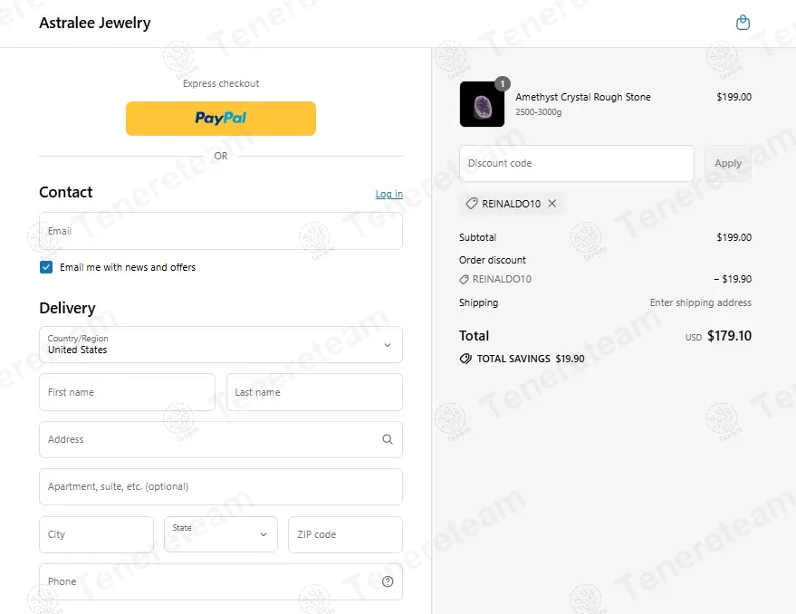 Astralee Jewelry coupon code: 10% off with REINALDO10. Tested and valid as 11 months ago.