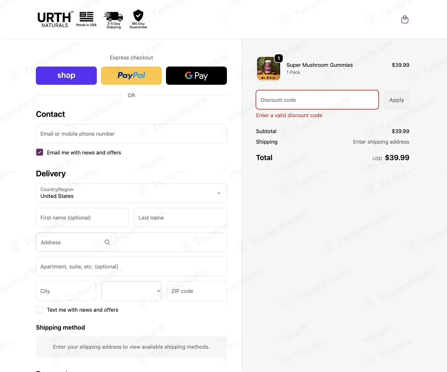URTH Naturals coupon code: 10% off with TEXTURE10. Tested and valid as 4 months ago.
