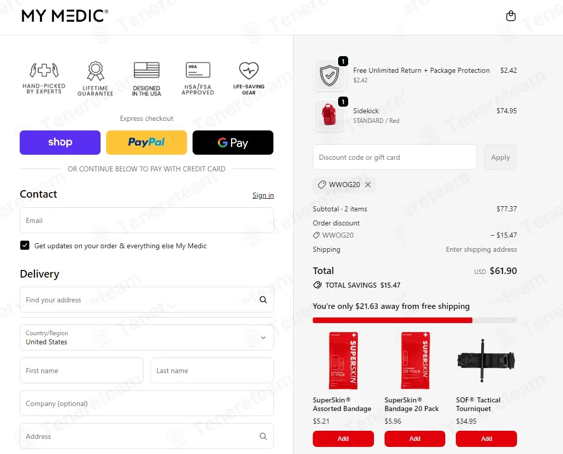 My Medic coupon code: 20% off with WWOG20. Tested and valid as 2 weeks ago.