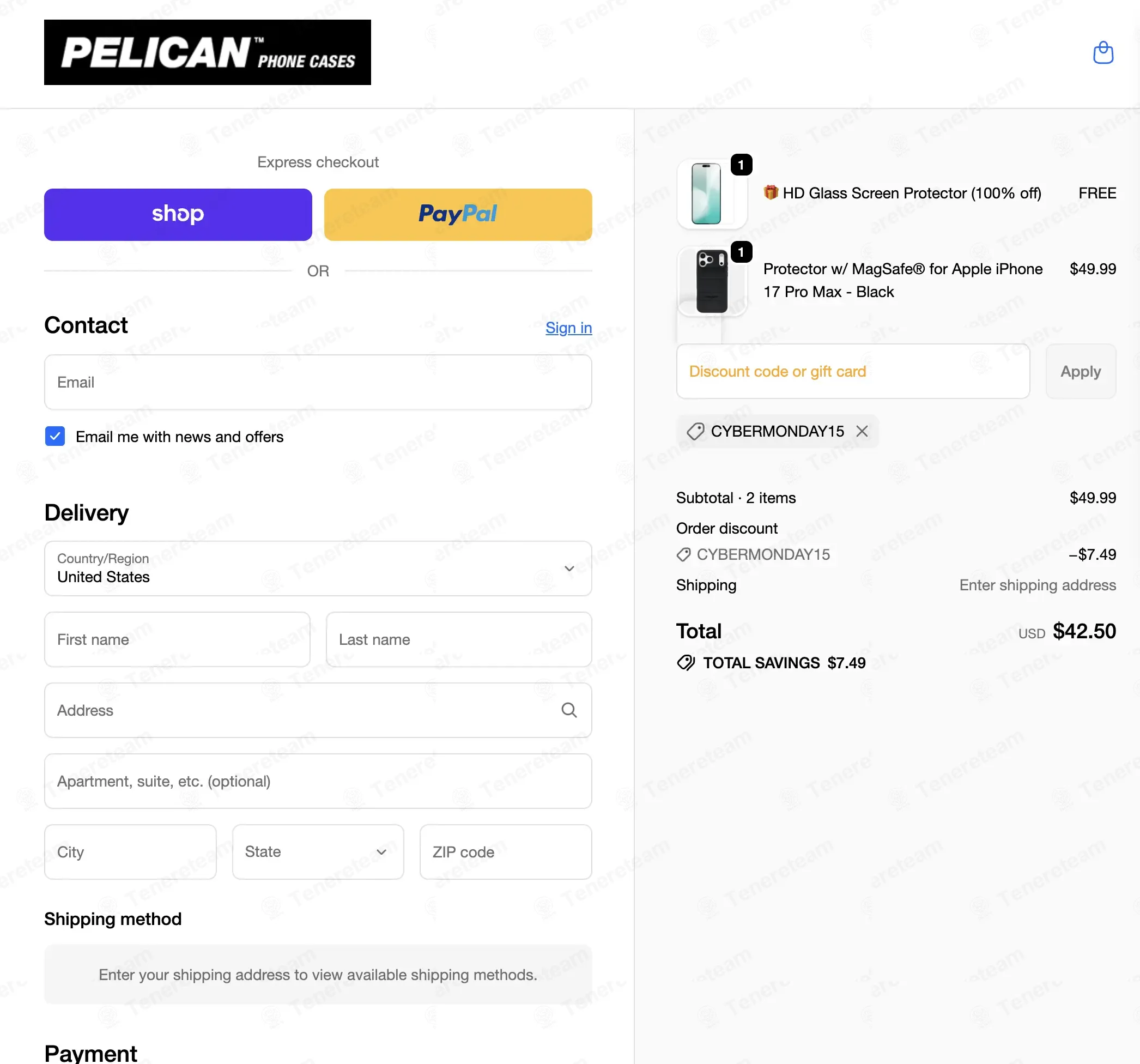 Pelican Phone Cases coupon code: 15% off with CYBERMONDAY15. Tested and valid as 1 month ago.