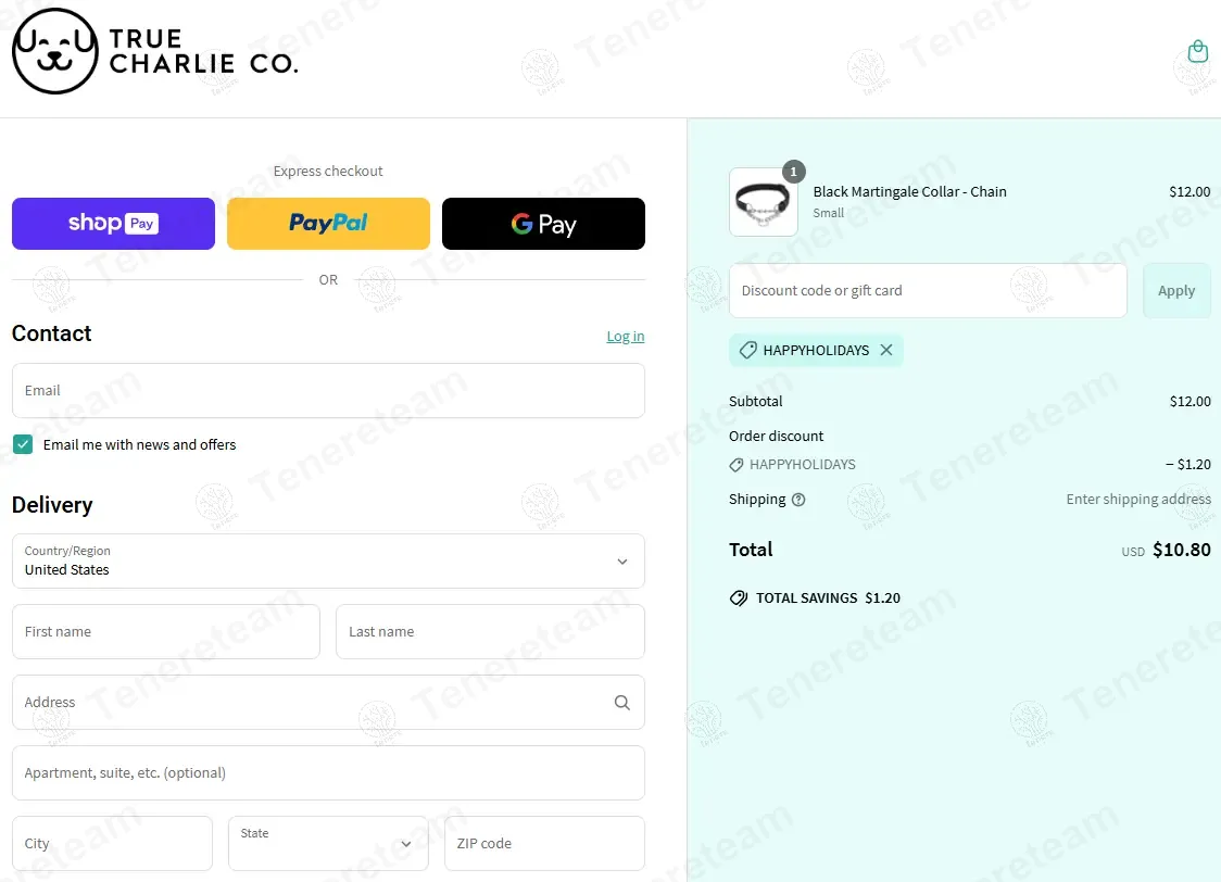 True Charlie Co apply coupon code