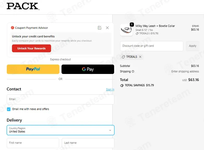 Pack Leashes coupon code: 20% off with TPDEALS. Tested and valid as 2 months ago.