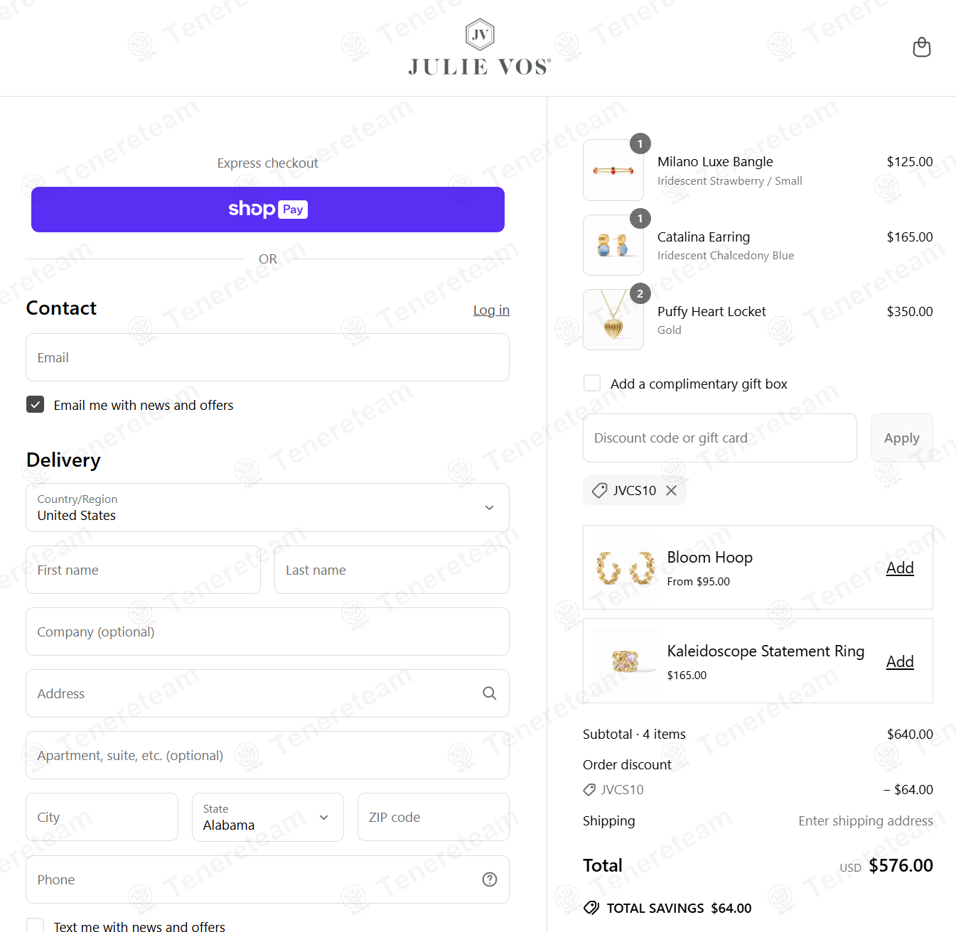 Julie Vos coupon code: 10% off with JVCS10. Tested and valid as 1 year ago.