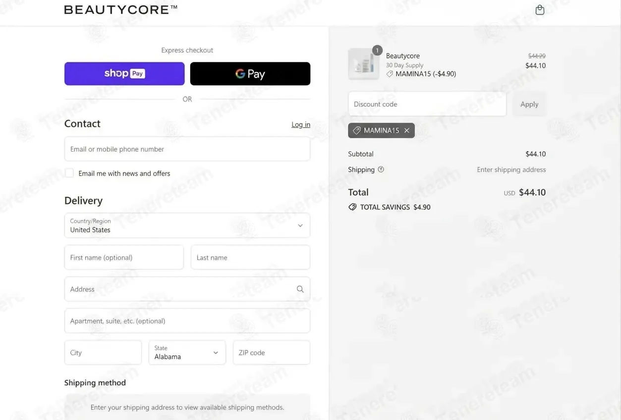 Beautycore coupon code verified as working at checkout