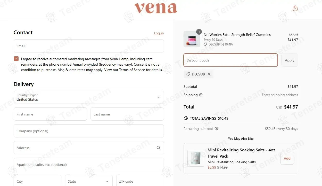 Vena Wellness coupon code: 40% off with DECSUB. Tested and valid as 8 months ago.