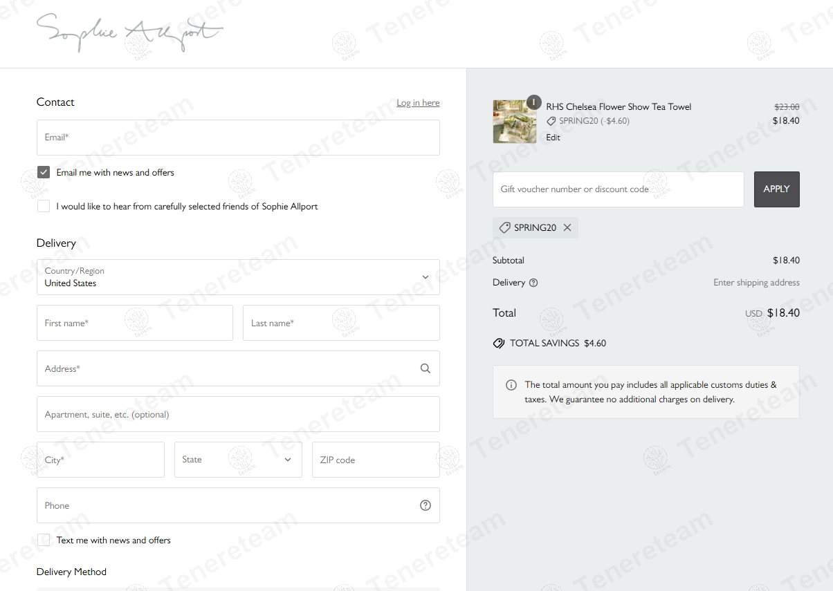 Sophie Allport coupon code: 20% off with SPRING20. Tested and valid as 1 year ago.