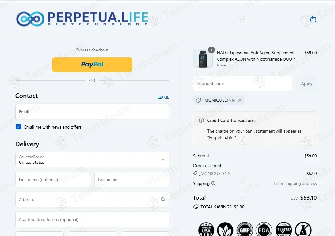 Perpetua.Life coupon code: 10% off with _MONIQUELYNN. Tested and valid as 11 months ago.
