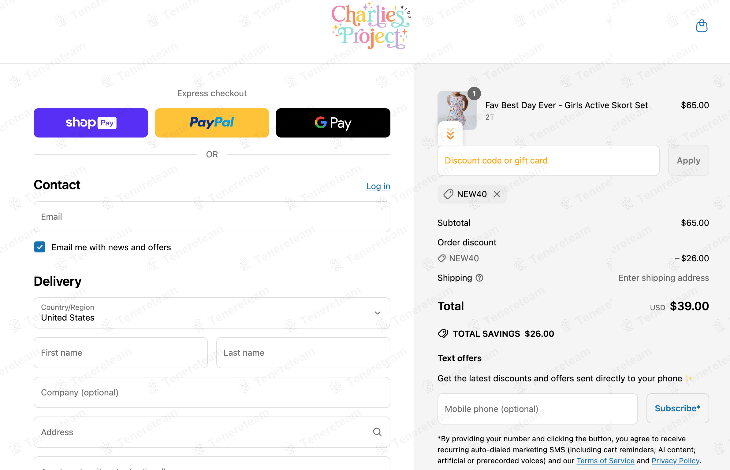 Charlies Project coupon code: 40% off with NEW40. Tested and valid as 11 months ago.