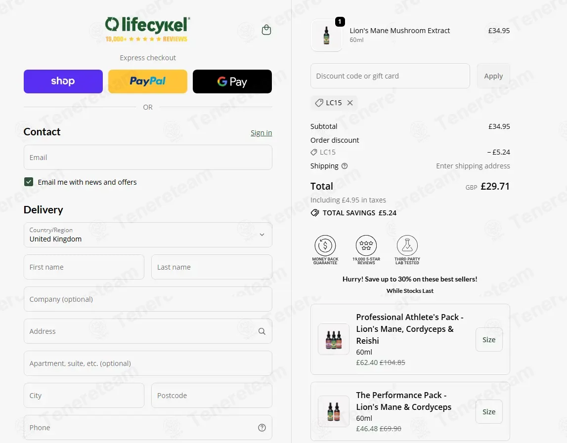 Lifecykel UK apply coupon code