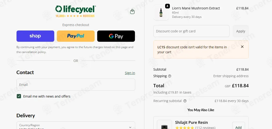 Lifecykel UK coupon code: 15% off with LC15. Tested and valid as 42 seconds ago.