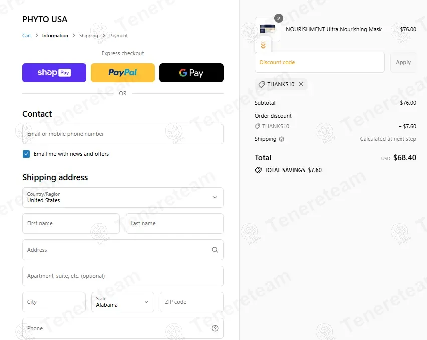 Phyto apply coupon code
