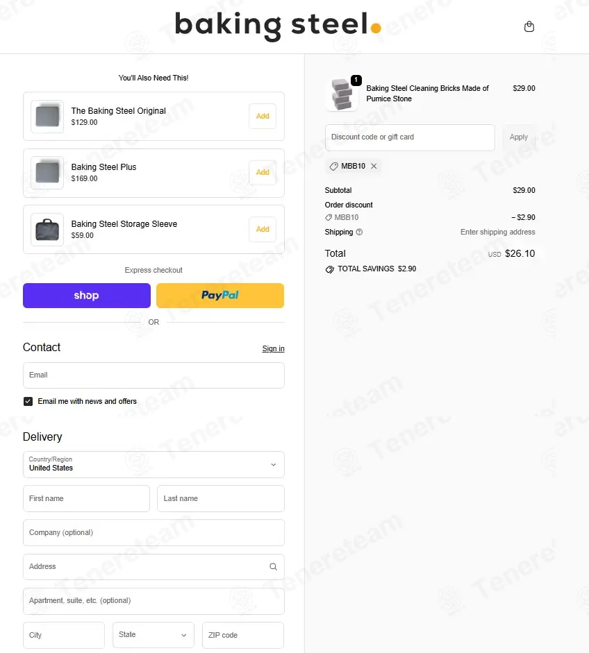 Baking Steel coupon code: 10% off with MBB10. Tested and valid as 2 months ago.
