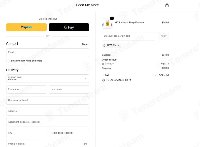 Feed Me More Nutrition coupon code: 25% off with SAVE25. Tested and valid as 3 weeks ago.