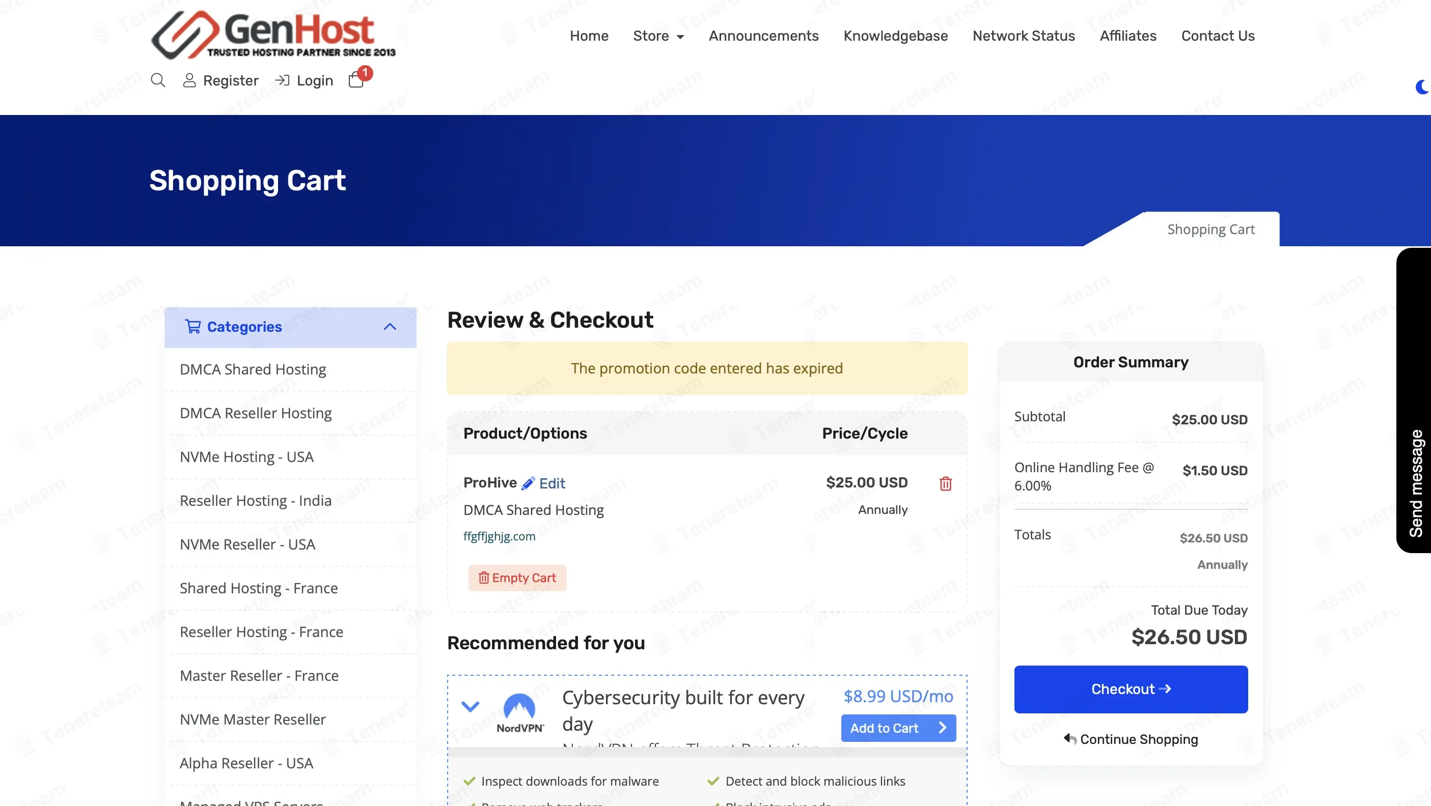 Genhost apply coupon code