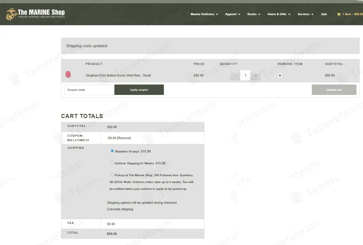 The Marine Shop apply coupon code