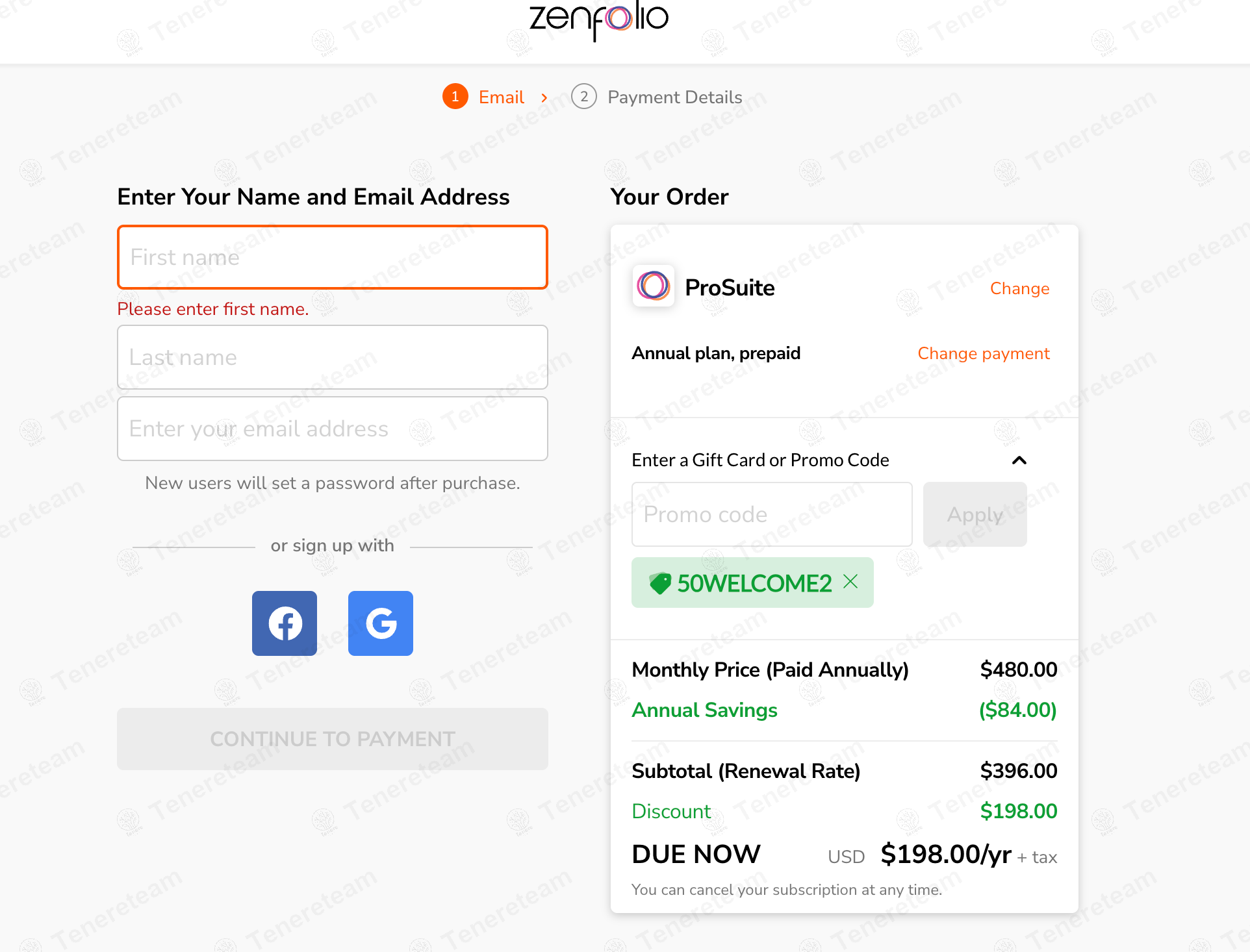 Zenfolio apply coupon code