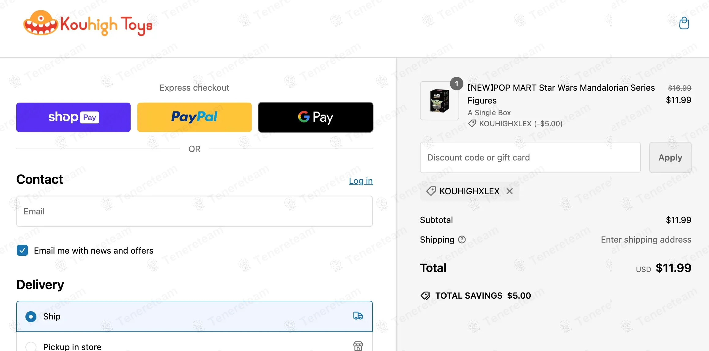 Kouhigh Toys coupon code: $5 off with KOUHIGHXLEX. Tested and valid as 1 year ago.