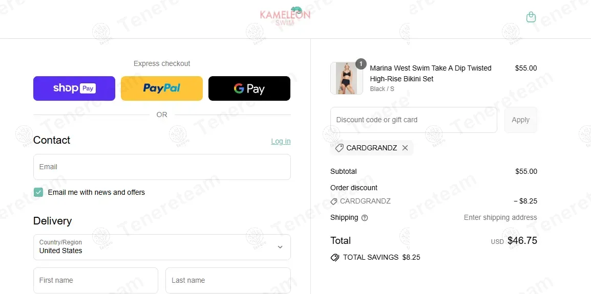 Kameleon Swim coupon code: 15% off with CARDGRANDZ. Tested and valid as 11 months ago.